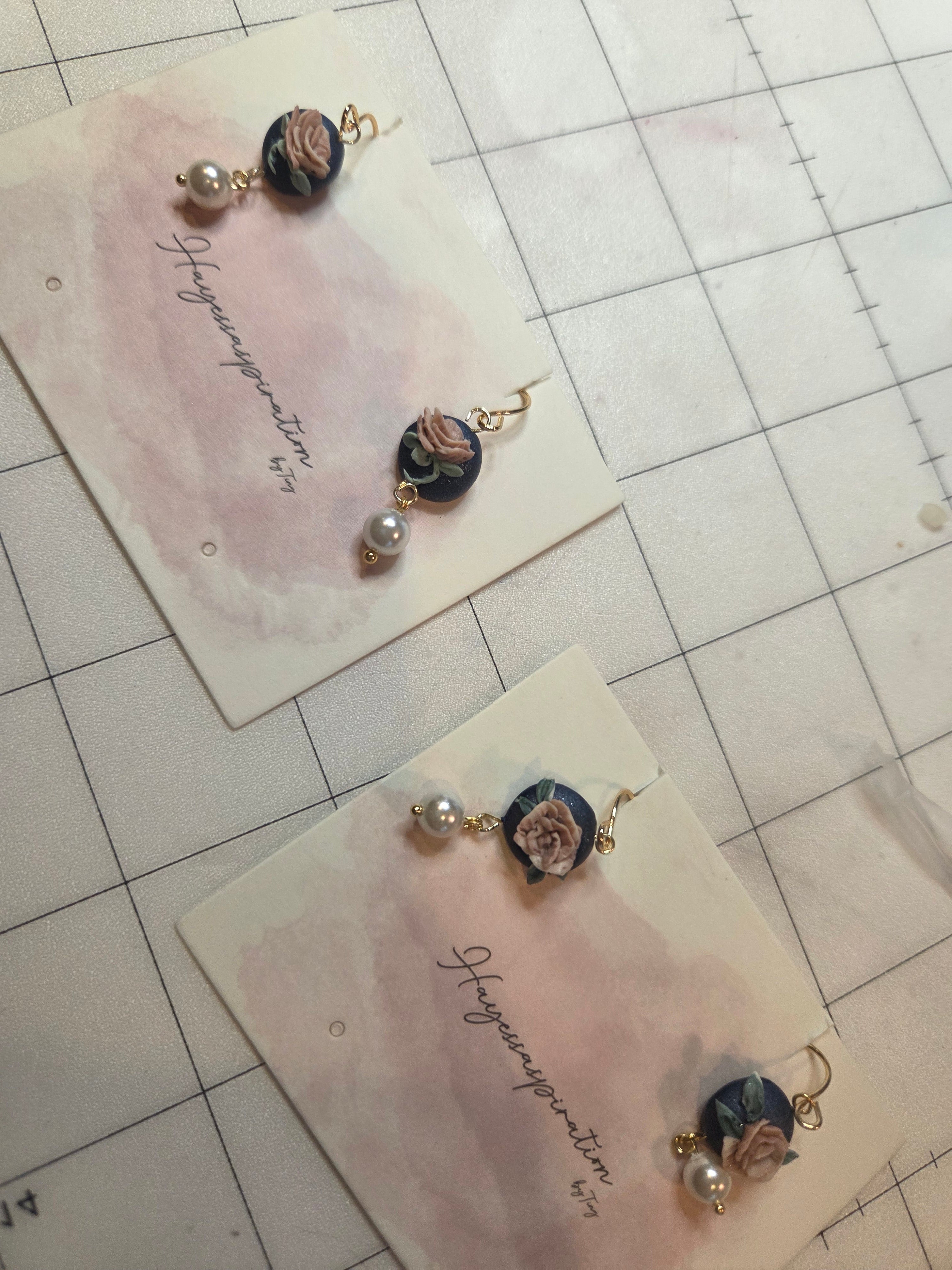 Carnation blue dangles