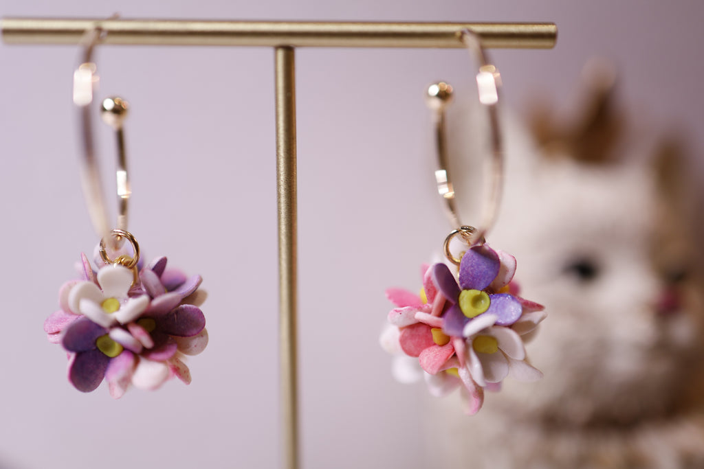 Purple spring flower ball in ring