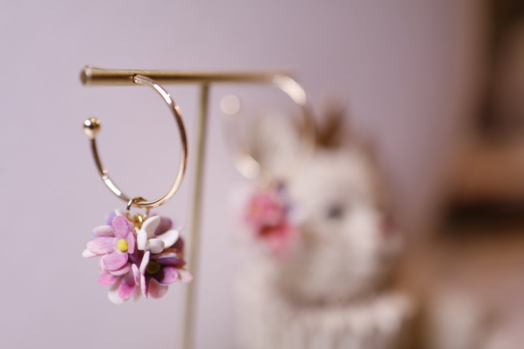 Purple spring flower ball in ring