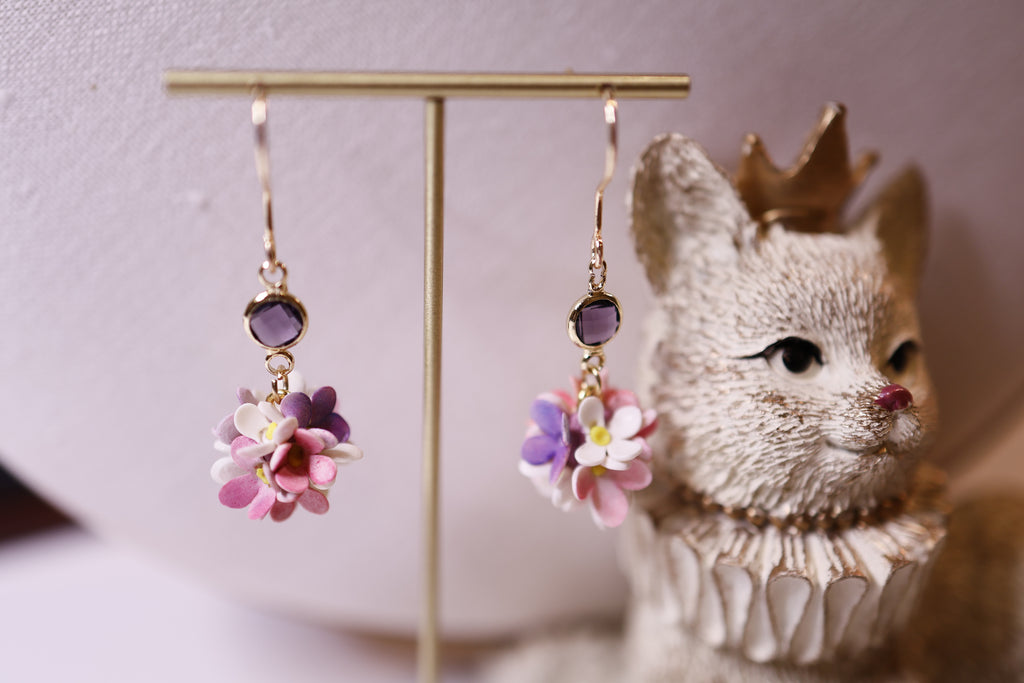 Purple spring with crystal