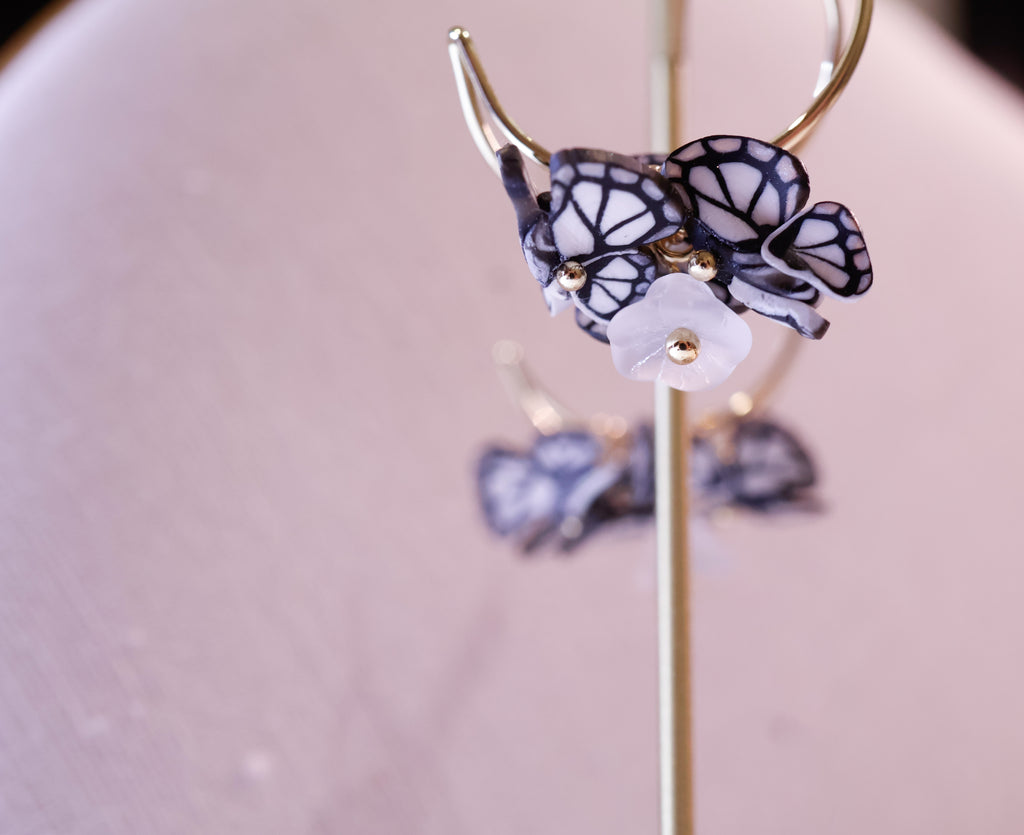 🦋 double circle hooks - black