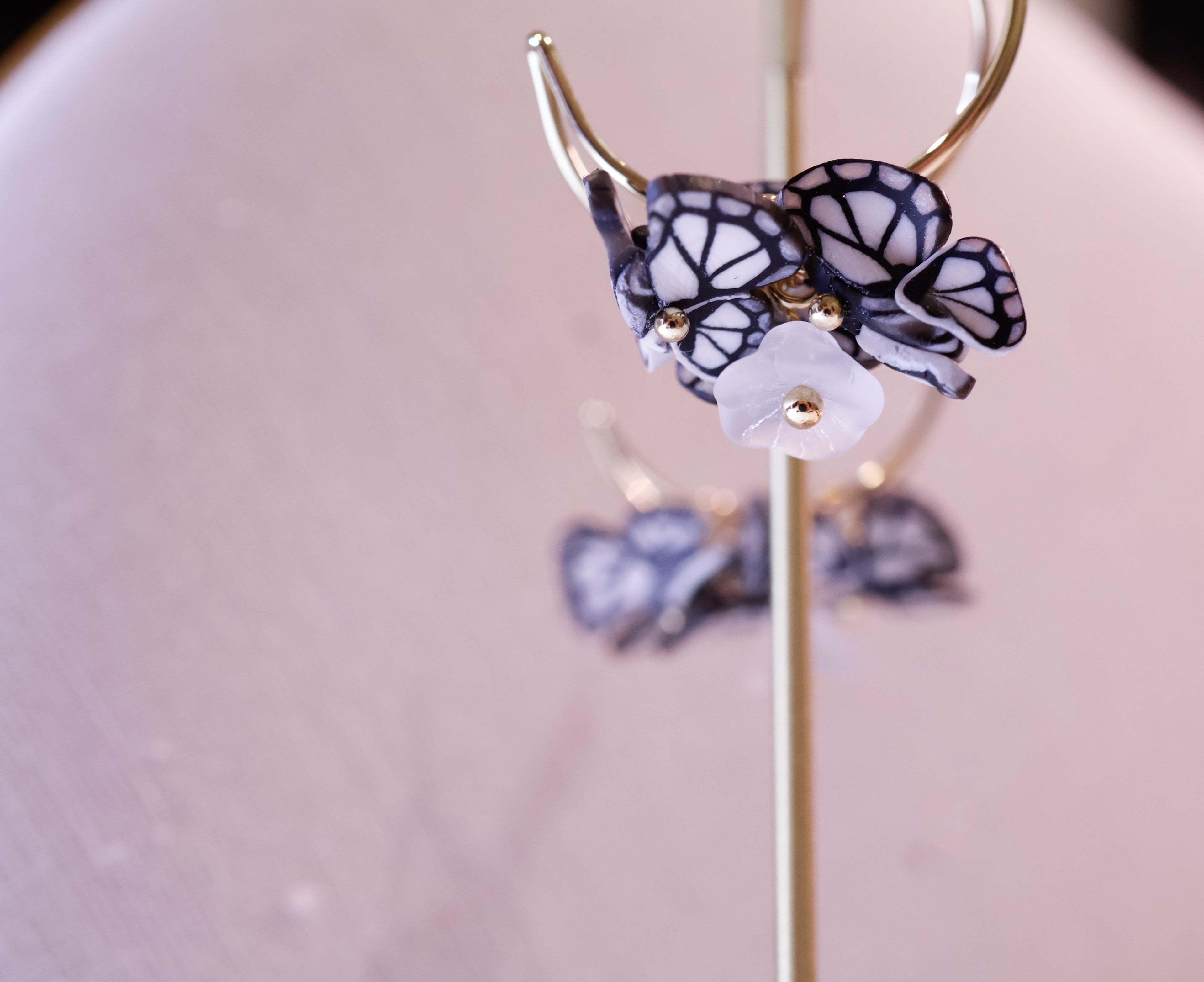 🦋 double circle hooks - black
