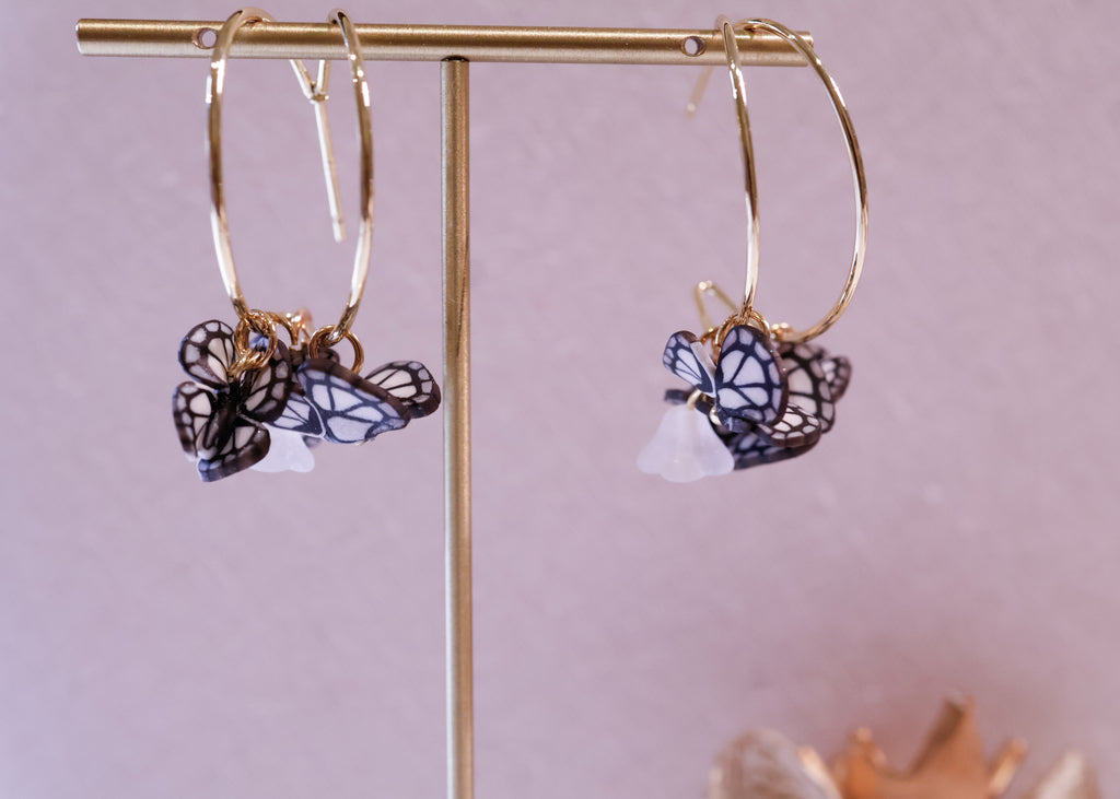 🦋 double circle hooks - black