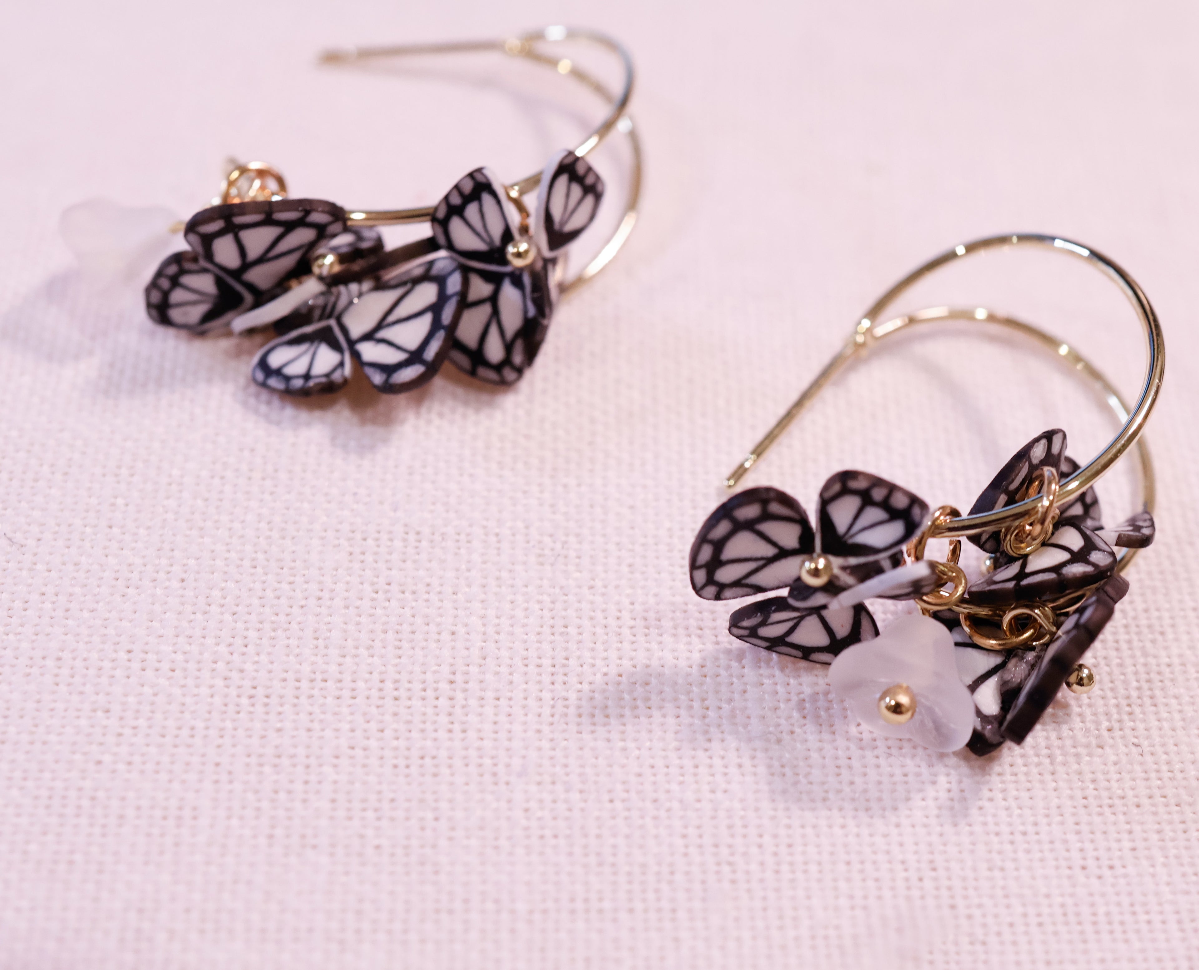 🦋 double circle hooks - black