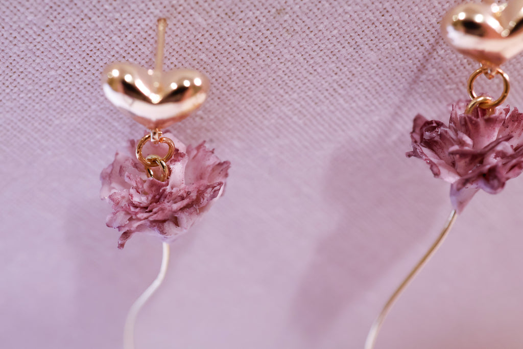 Purple carnation Dangle