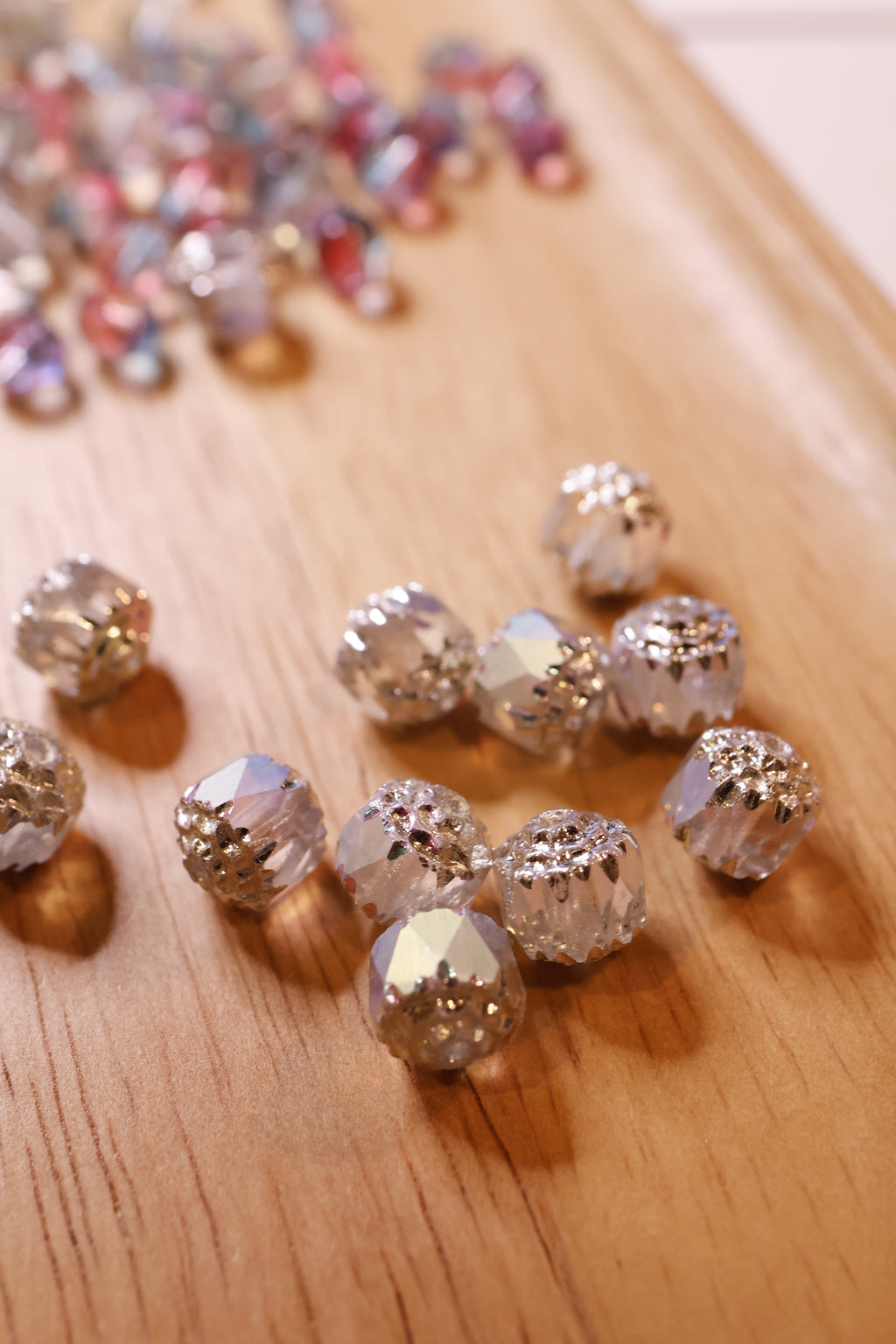 Tiny flowers with Vintage Japanese beads
