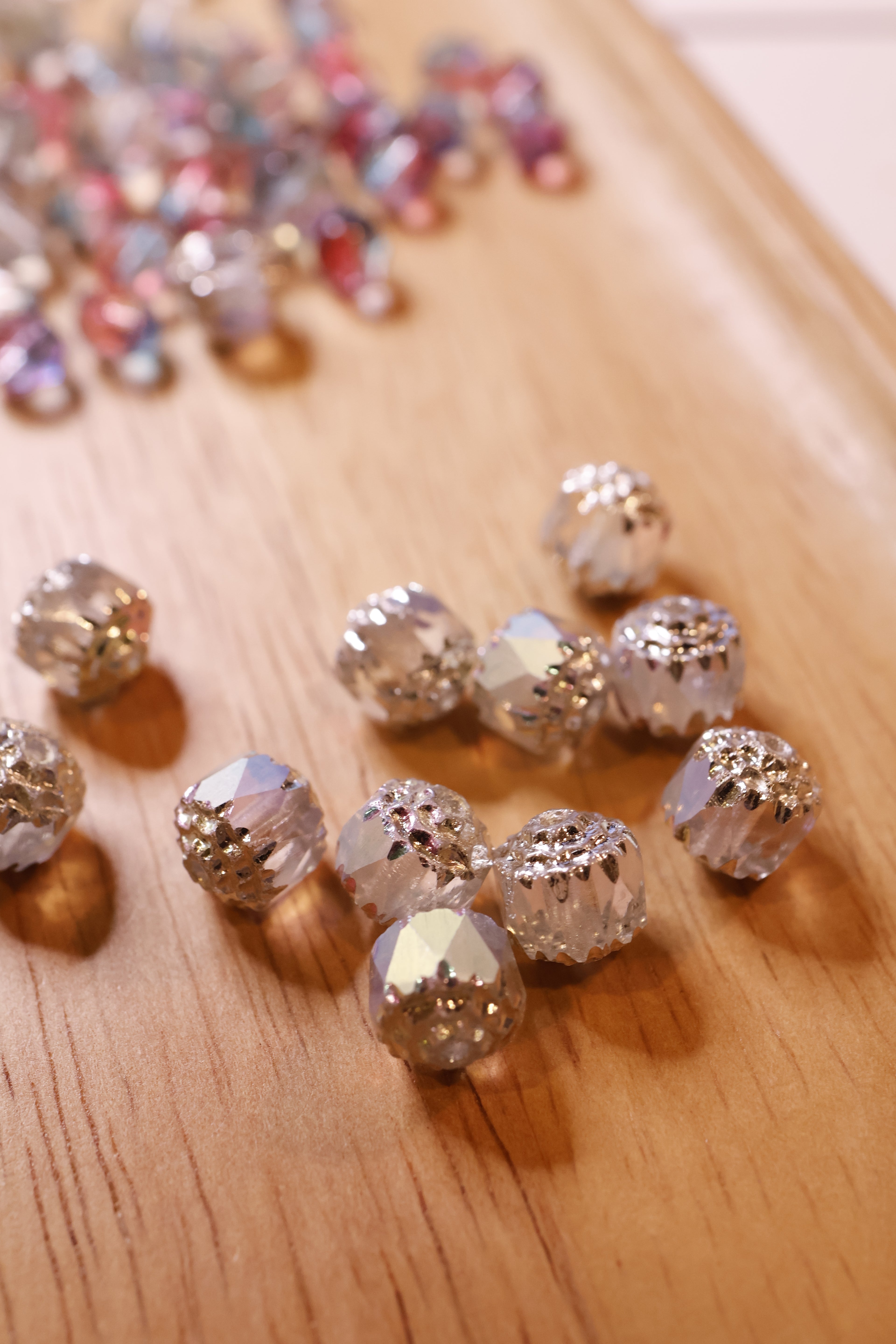 Tiny flowers with Vintage Japanese beads