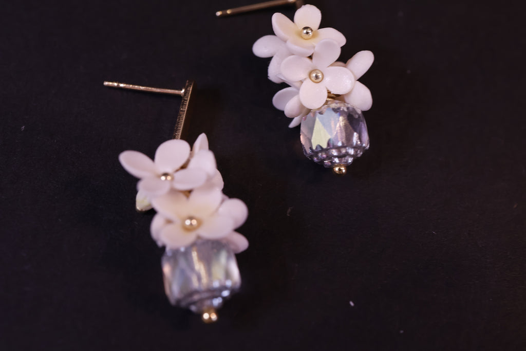 Tiny flowers with Vintage Japanese beads