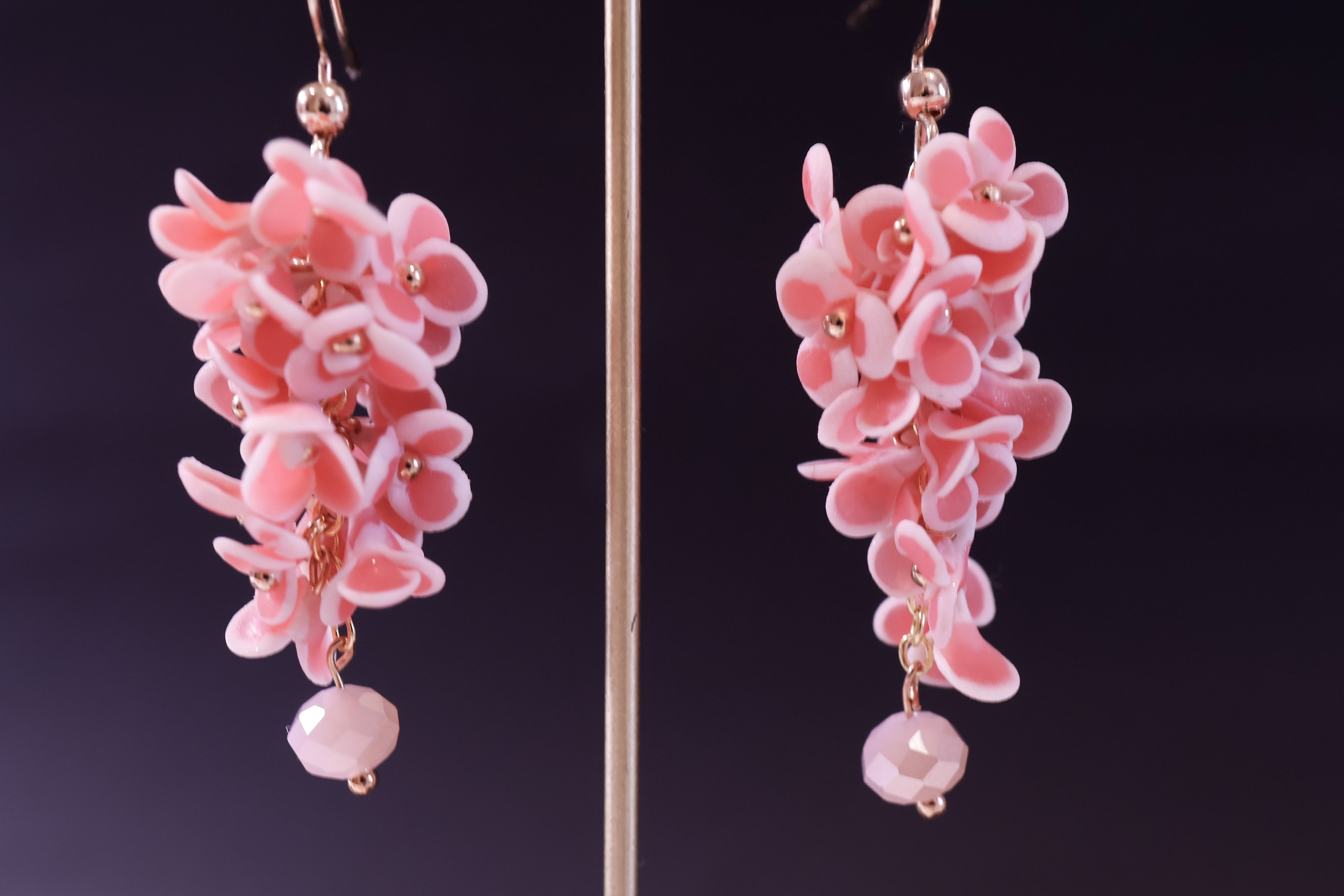 Hayes's  Peach floral statement drops
