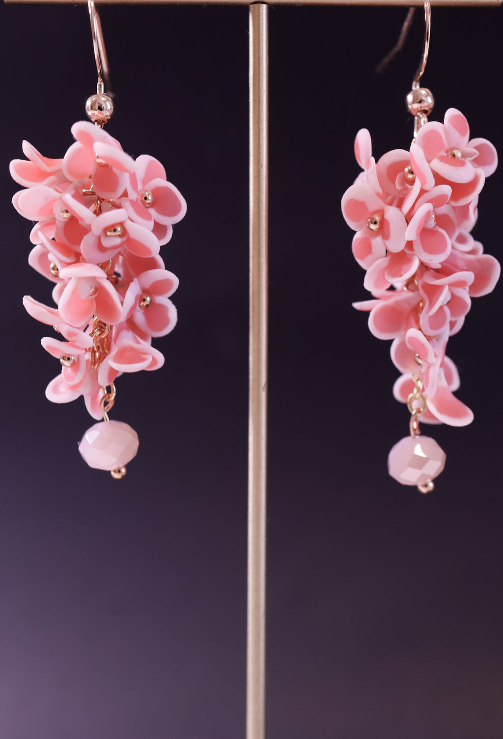 Hayes's  Peach floral statement drops