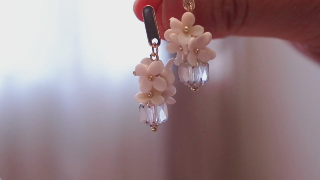 Tiny flowers with Vintage Japanese beads